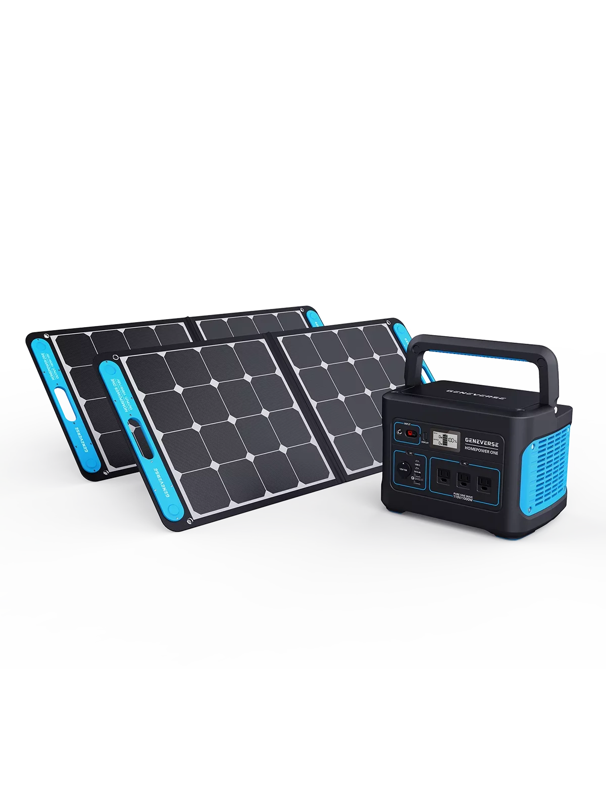 Quiet, Home Outlets) For 1X Devices HomePower (3X Station Portable Solar Indoor-Safe 1000W Generator Panels. Power Solar Geneverse 1002Wh Generator AC Battery 100W Power ONE Backup 2X + Bundle: (1x2)
