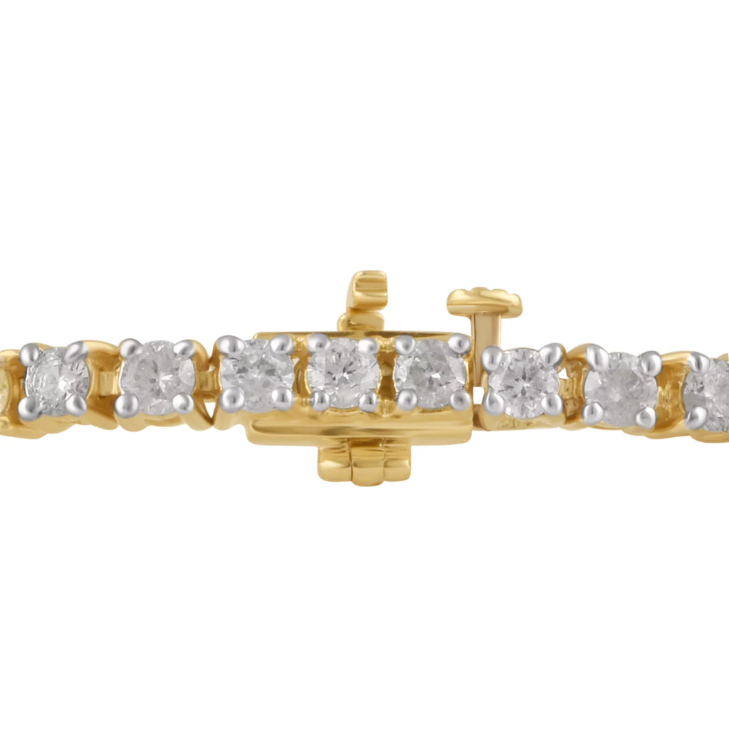 Gold, (J, 14K in I2) Round 7" Bracelet Tennis ct Yellow 4.00 Diamond Arista