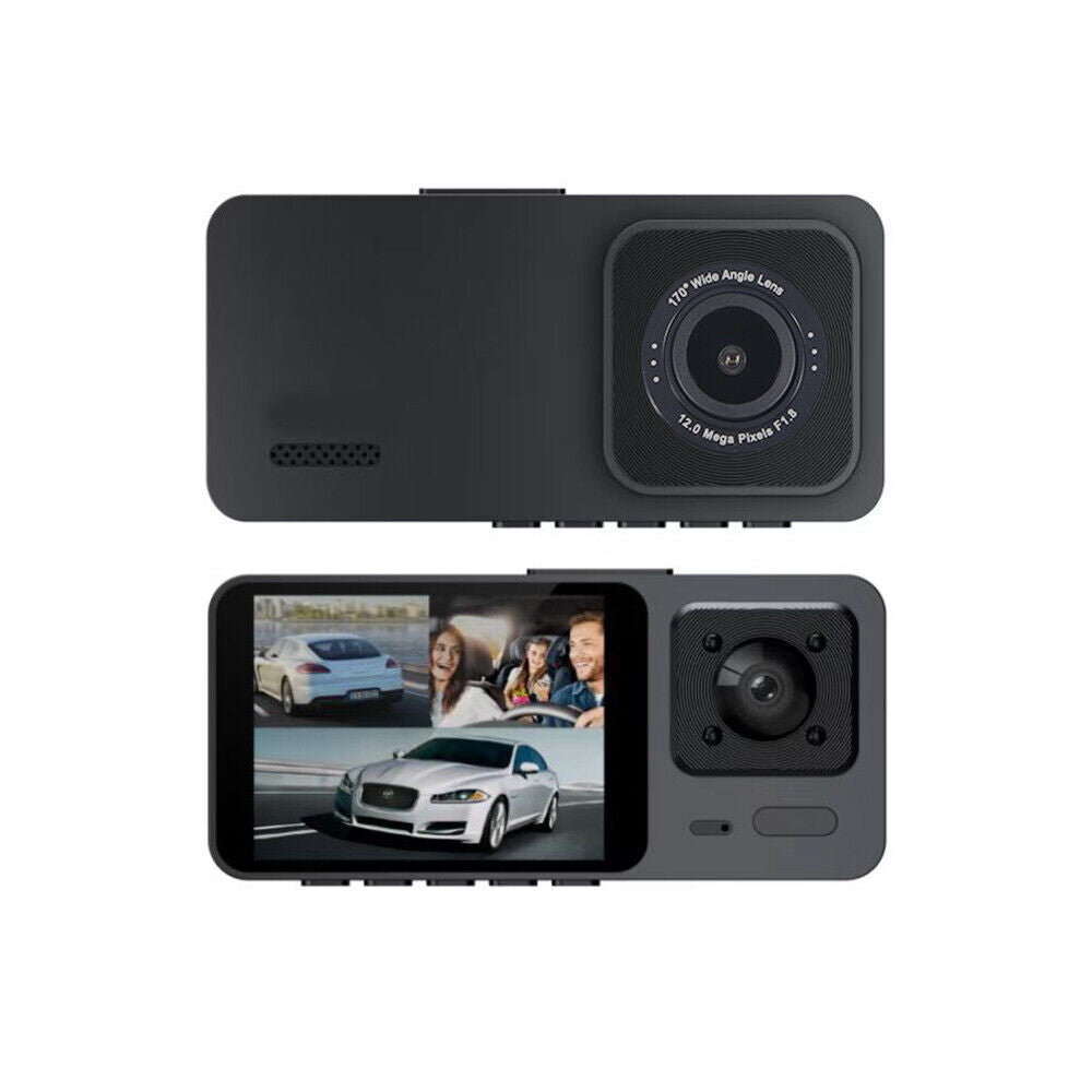 1080P high quality Video Recorder Front/Rear/Inside Lens 3 Cam HD Car Dual G-sensor Dash JLLOM Lens Camera