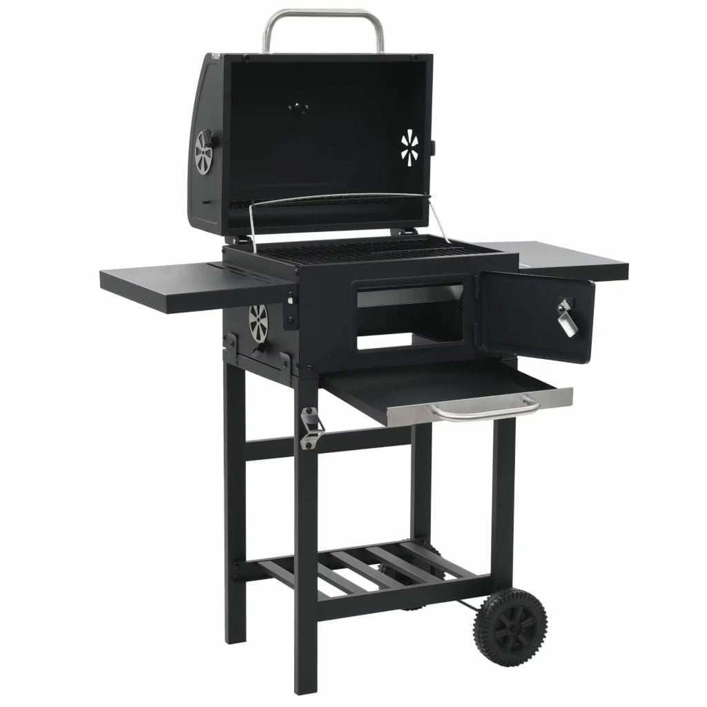 Shelf Grill Black Charcoal-Fueled with Bottom BBQ