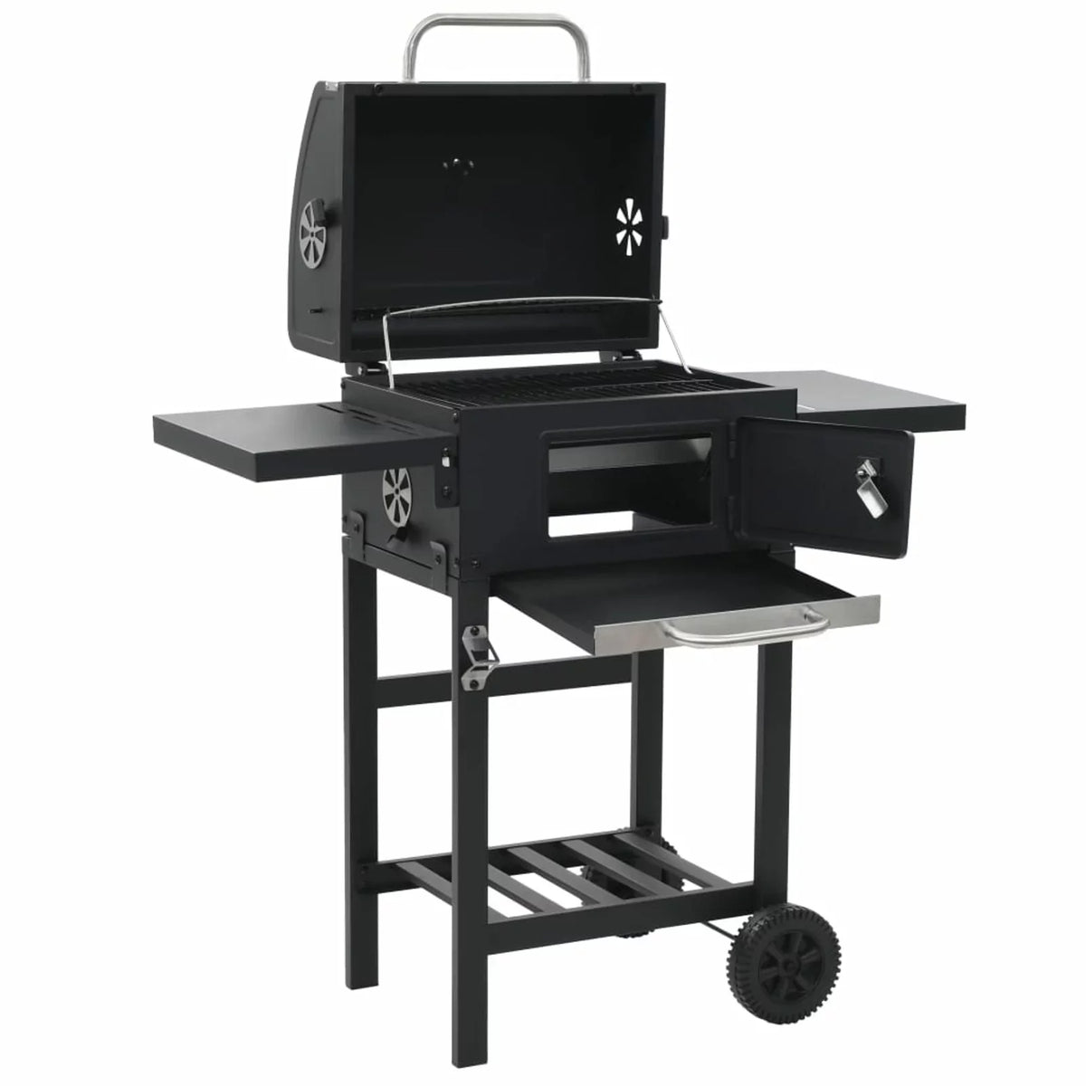 Shelf Grill Black Charcoal-Fueled with Bottom BBQ