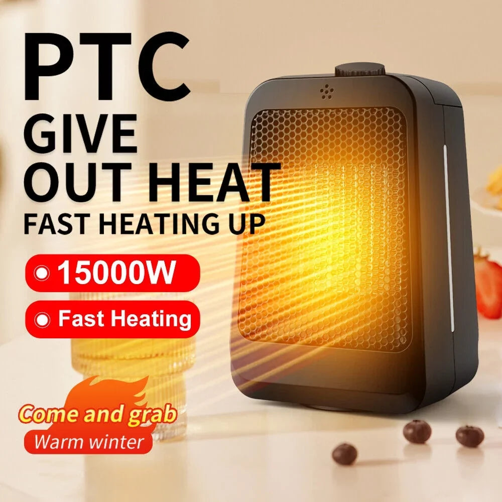 Heater Thermostat, Modes Portable Home Warm Anywhere Adjustable Office - JahyShow and - Heater Keep Space trendy - 3 Black