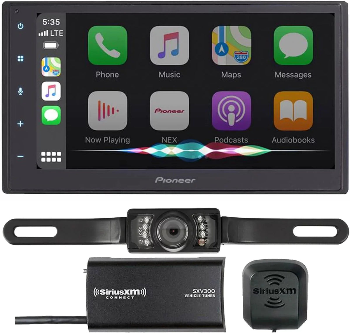 6.8" Backup SV5130IR Camera Multimedia Receiver SiriusXM Style Bundled with + DMH-W2700NEX Pioneer (1) (1) + License SXV300v1 Plate