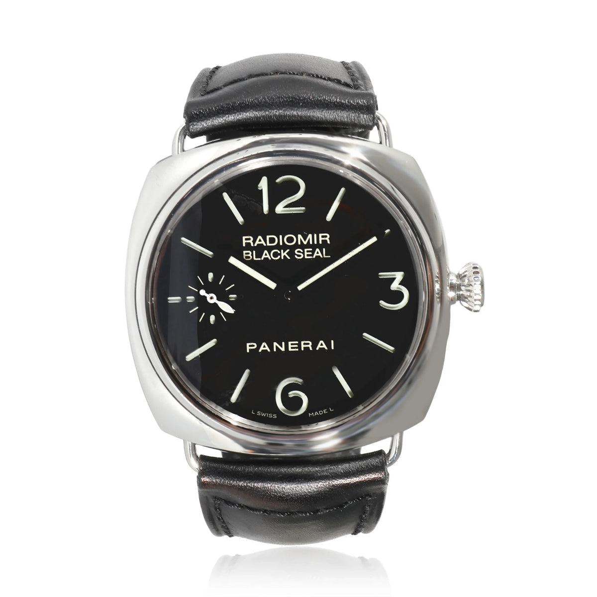 Steel Watch in Pre-Owned Radiomir Black trendy Men's Stainless Panerai Seal PAM00183