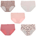 Classic Women's Floral Panties Sexy Size Pink Burke Intimates (5Pr) Plus Rise Delta Dots) Brief (X-Large, High