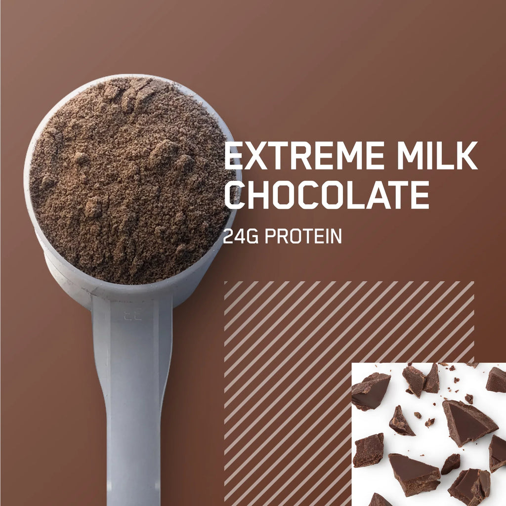 Gold Powder, Extreme Protein, 28 Servings Protein 24g Milk Chocolate, Optimum Whey 100% 2 Nutrition, lb, Standard