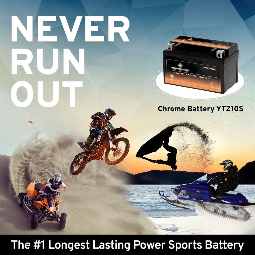 (2017 Motorcycle Ah, 1000 CCA) Battery 190 for (YTZ10S Battery Al8 YTZ10S-BS Chrome Years Gsx-r1000, Cc Suzuki 12 2018) Z, - Volt,8.6