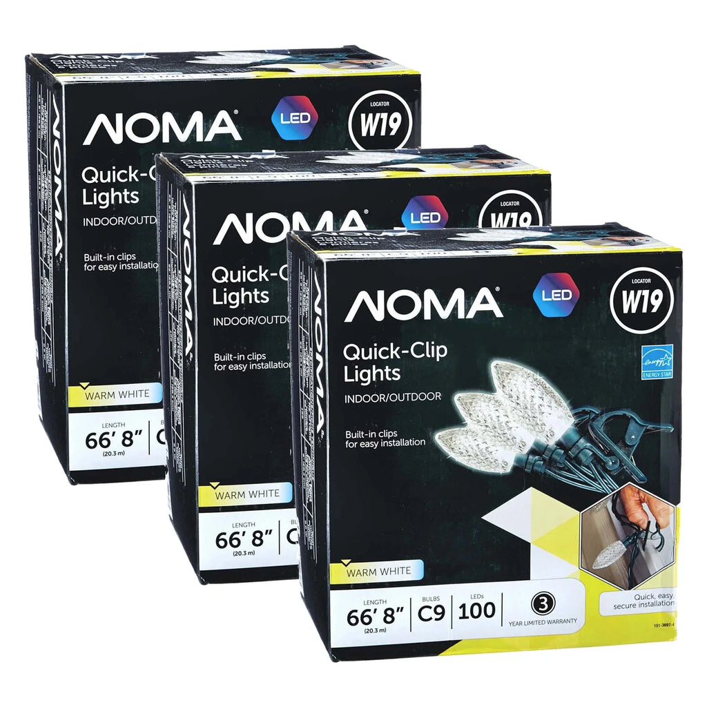 Pack) LED (3 100 Christmas C9 Quick Lights String NOMA new Clip Bulbs Warm