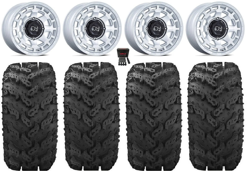 30" 14" Si Tires Chamber Kawasaki FXT Wheels Pro Mule Reptile Rhino Black