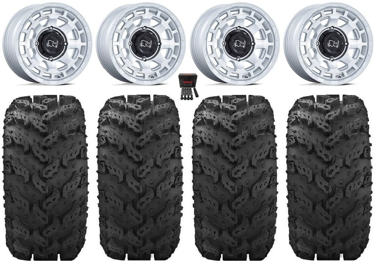 30" 14" Si Tires Chamber Kawasaki FXT Wheels Pro Mule Reptile Rhino Black