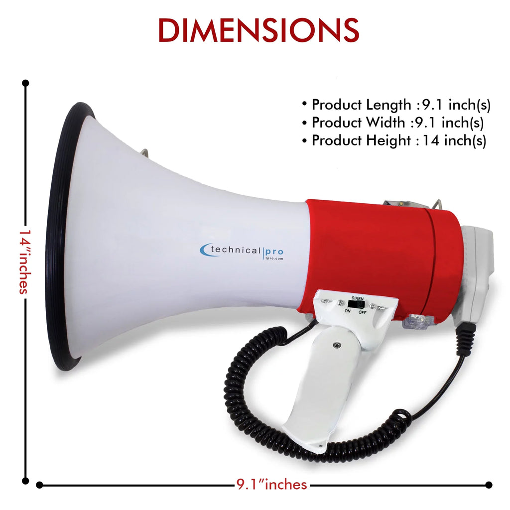 leading Siren, PA Megaphone Red - Lightweight Detachable Microphone, Technical w/ Portable Police Detachable Pro 75-Watt Voice for And high quality Speaker Bullhorn Outdoor Professional Strap Cheer