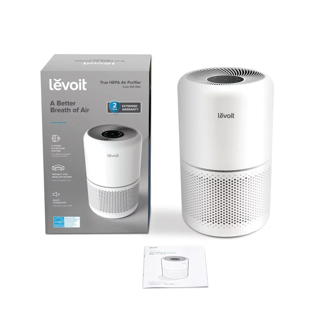 Up to 300-RAC, White for 547 Large Core ft., Rooms and sq. Allergies Purifier Levoit Asthma, Air
