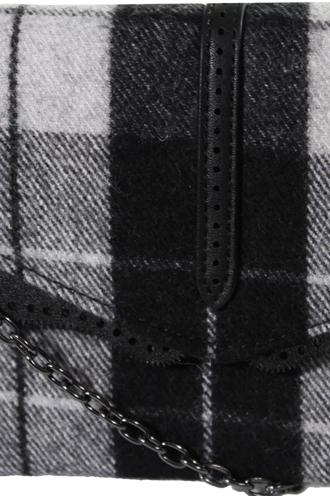 Nicole Hudson Black Bag Crossbody White Danielle OS Plaid