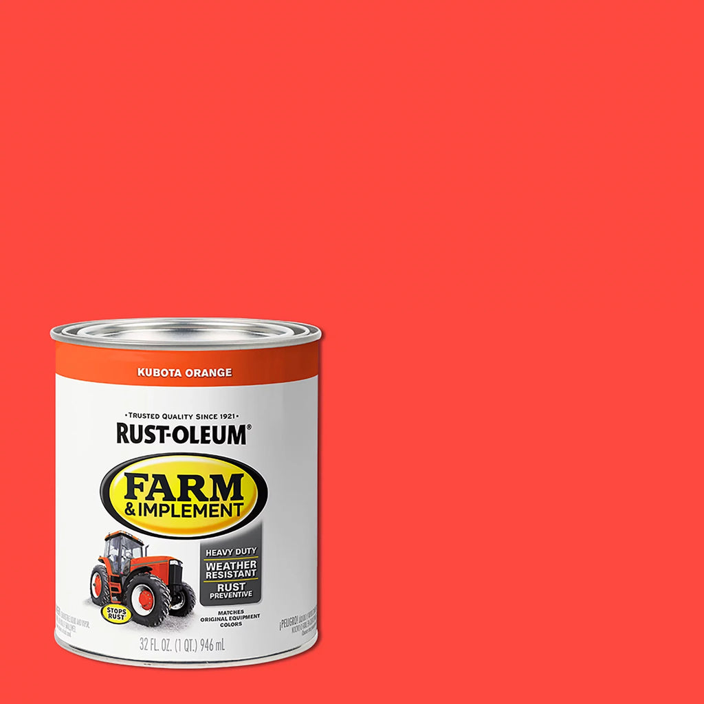 Rust-Oleum Gloss Kubota Paint- Farm and Quart, Specialty Pack 2 Orange, Implement