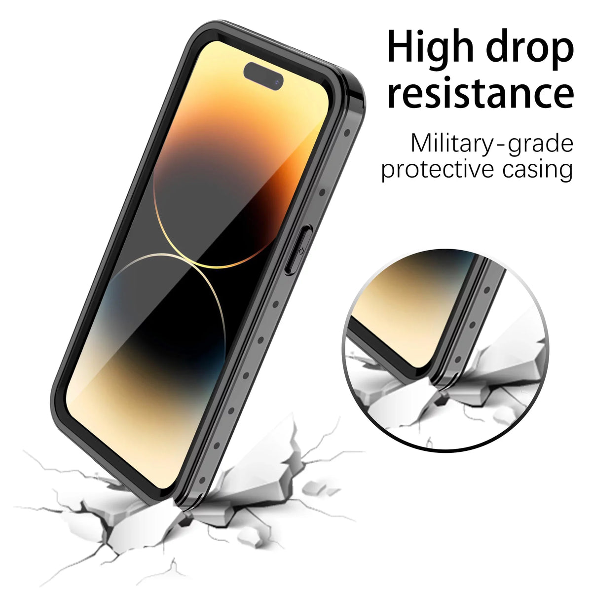 Protector Strong 14 Max 2022 SaniMore Drop Protective 6.7" Case Cover 14 iPhone Clear Waterproof Body 2022, for Pro for Resistant Dustproof Screen with Max Built-in 6.7 Full iPhone Por