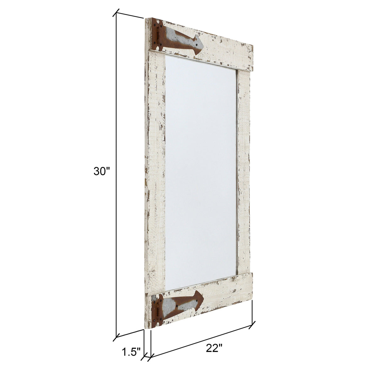 Farmhouse Mirror 30" Aspire Wall by Serenad x 22" White