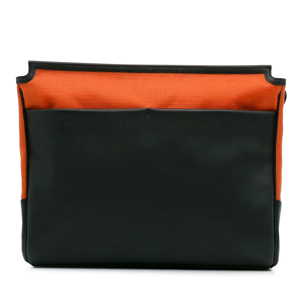 Crossbody Unisex Bag Allback (Good) Canvas Pre-Owned Orange Authenticated Bag Fabric Hermès Messenger