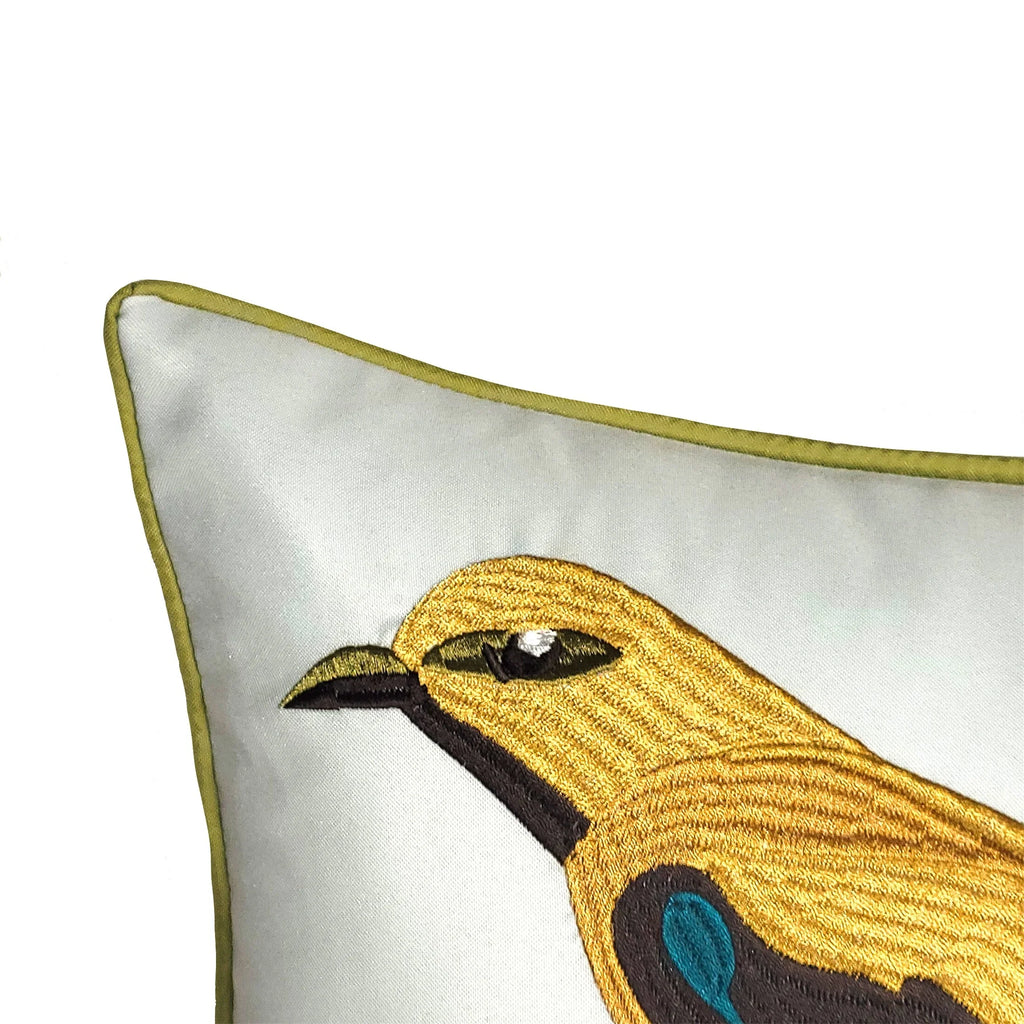 18x18, Throw Multi Leaf Textile trendy Decorative Embroidered Indoor/Outdoor Bold Bird Pillow Company Home Levinsohn At Edie