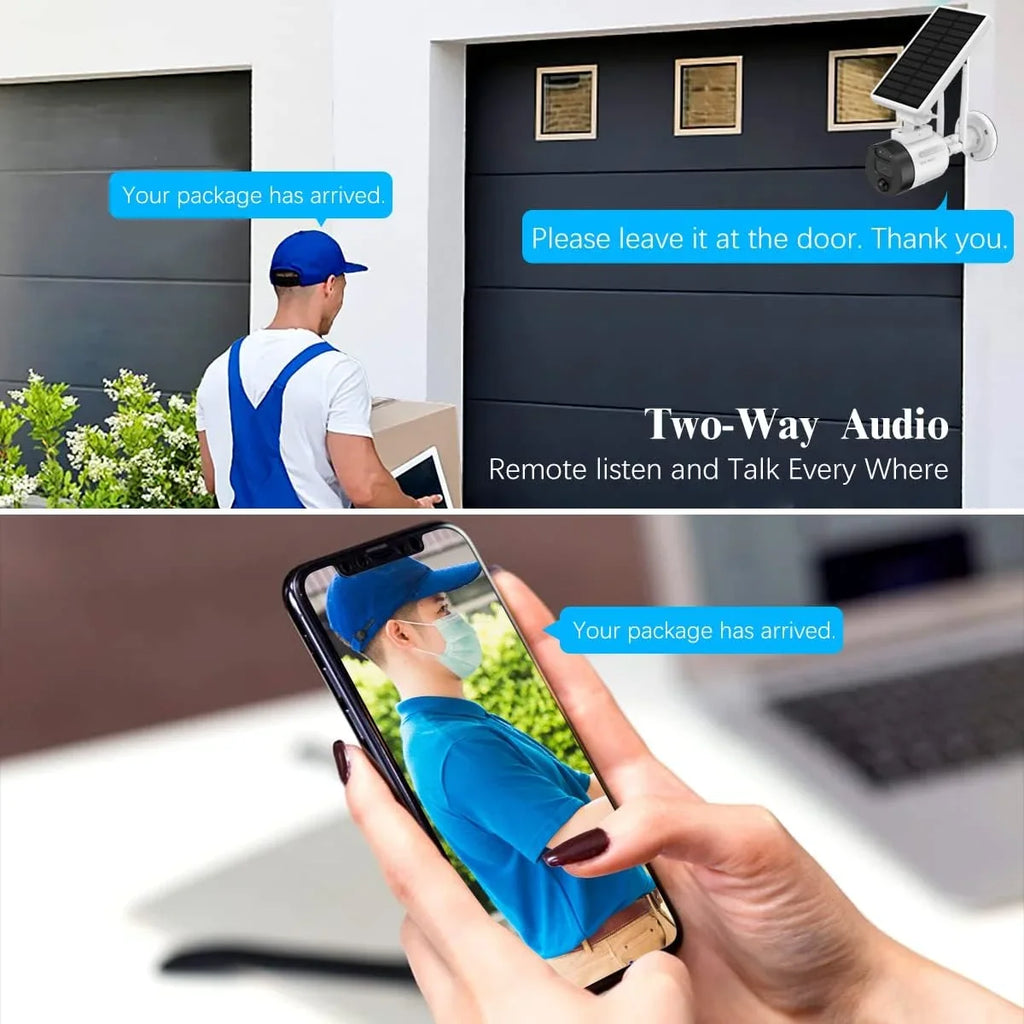 (2 Battery Vision, Surveillance Rechargeable Wi-Fi Panel, Solar Solar Camera Detection, Outdoor Security Dual 2K Night Antenna Camera, Wireless Pack) AI WEILAILIFE with