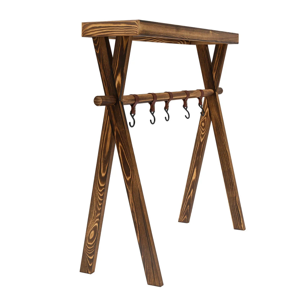 Wooden Grill Picnic Camping, Outdoor Shelf BBQ Rack Rack Picnic, for Storage Miumaeov Portable Table