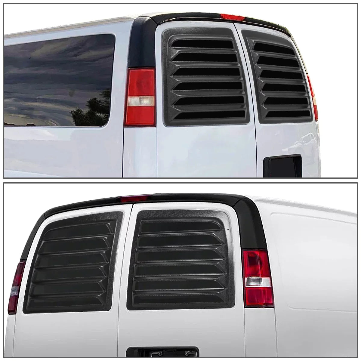 12 01 Chevy 03 Rear 2500 06 Savana For 10 to Motoring Window Van Sun 14 1997 08 2017 11 3500 Scoop 16 09 07 04 2Pcs GMC Express 05 13 02 DNA Louvers WINL-004 Shade Cover 1500 15