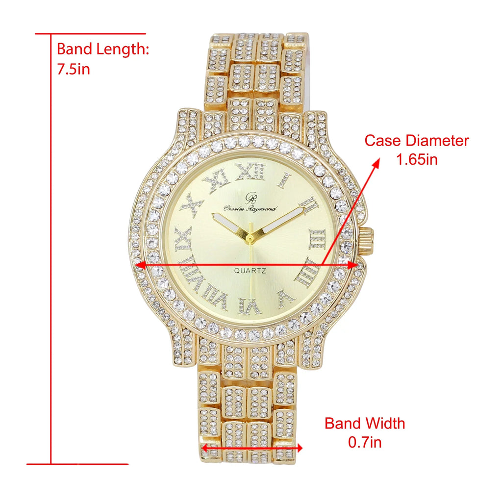 True Iced Testament Glamour Watch, Diamonds Timeless a Crystal Out Women's to (L0504LA-T Beauty Luxury Classic-GLD) and blinged-Out