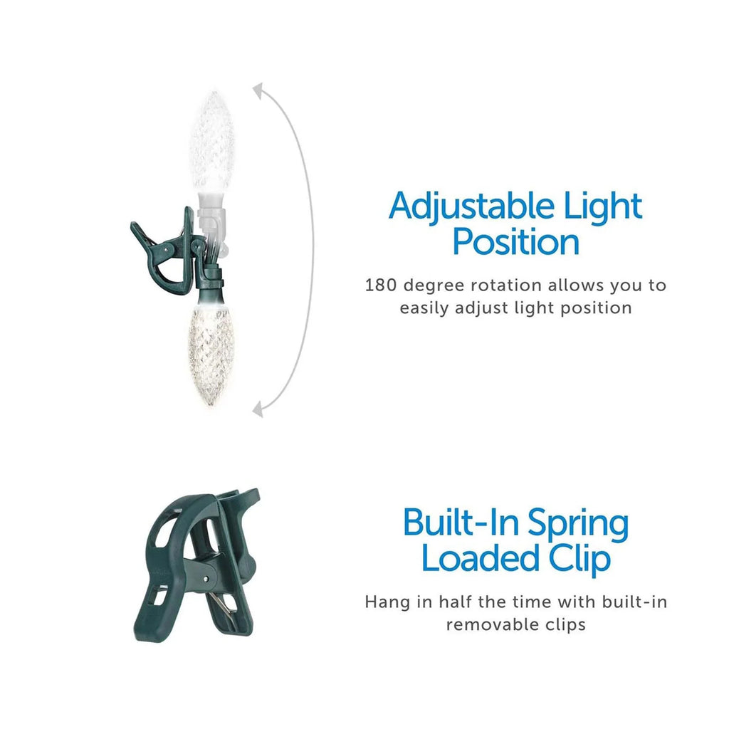Pack) LED (3 100 Christmas C9 Quick Lights String NOMA new Clip Bulbs Warm