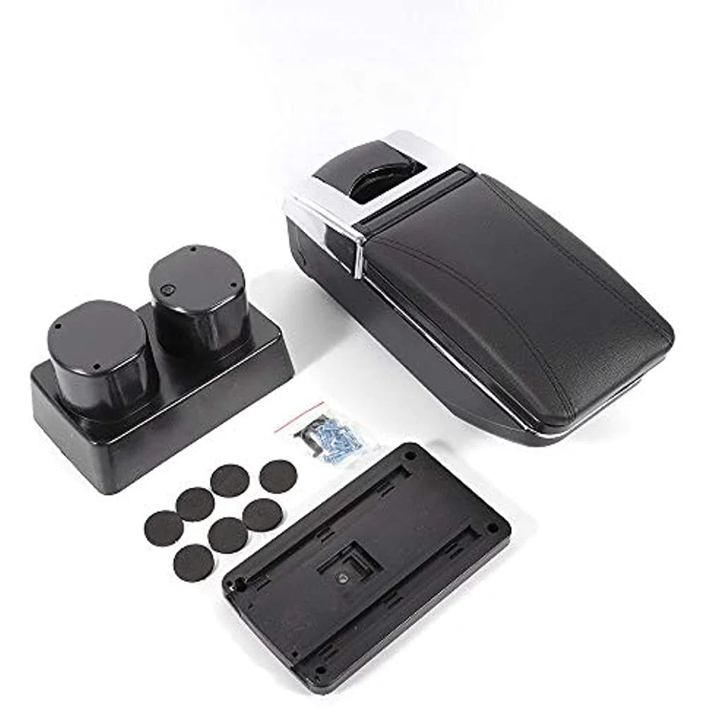 Box Storage Armrest Nissan Body Automotive Automotive Tiida Latio Parts OUKANING For Versa classic Leather Rotatable 2007-2011 Console Black Center