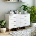 Modern Wide Denhour Dresser Bar White Pulls 6-Drawer high quality 47-inch Mid-Century DH BASIC with by
