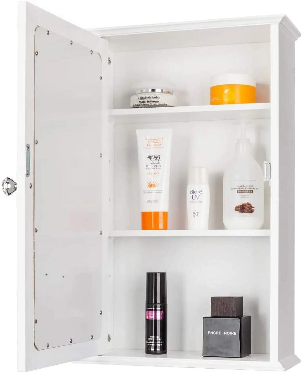 Single Cabinet Adjustable Medicine with Storage White 2 Mount classic Organizer Bathroom Cabinet Shelves Wall Mirrored and BSL Door
