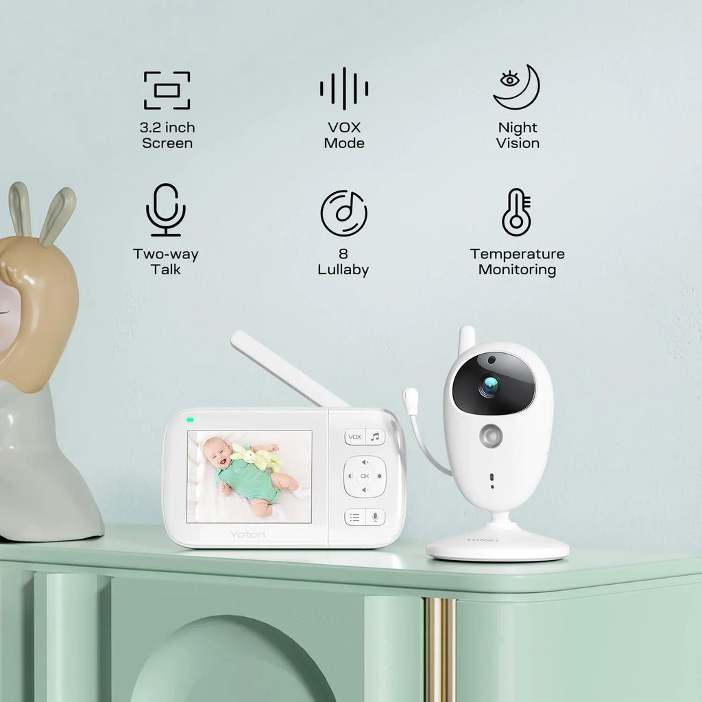 LCD Transmission, Digital VOX Sensor, Wireless Monitor Mode, Home Security, Baby Two 8 Lullabies, Screen Night Way 3.5-inch Yoton Temperature Talk with Camera, 2.4GHz Vision,