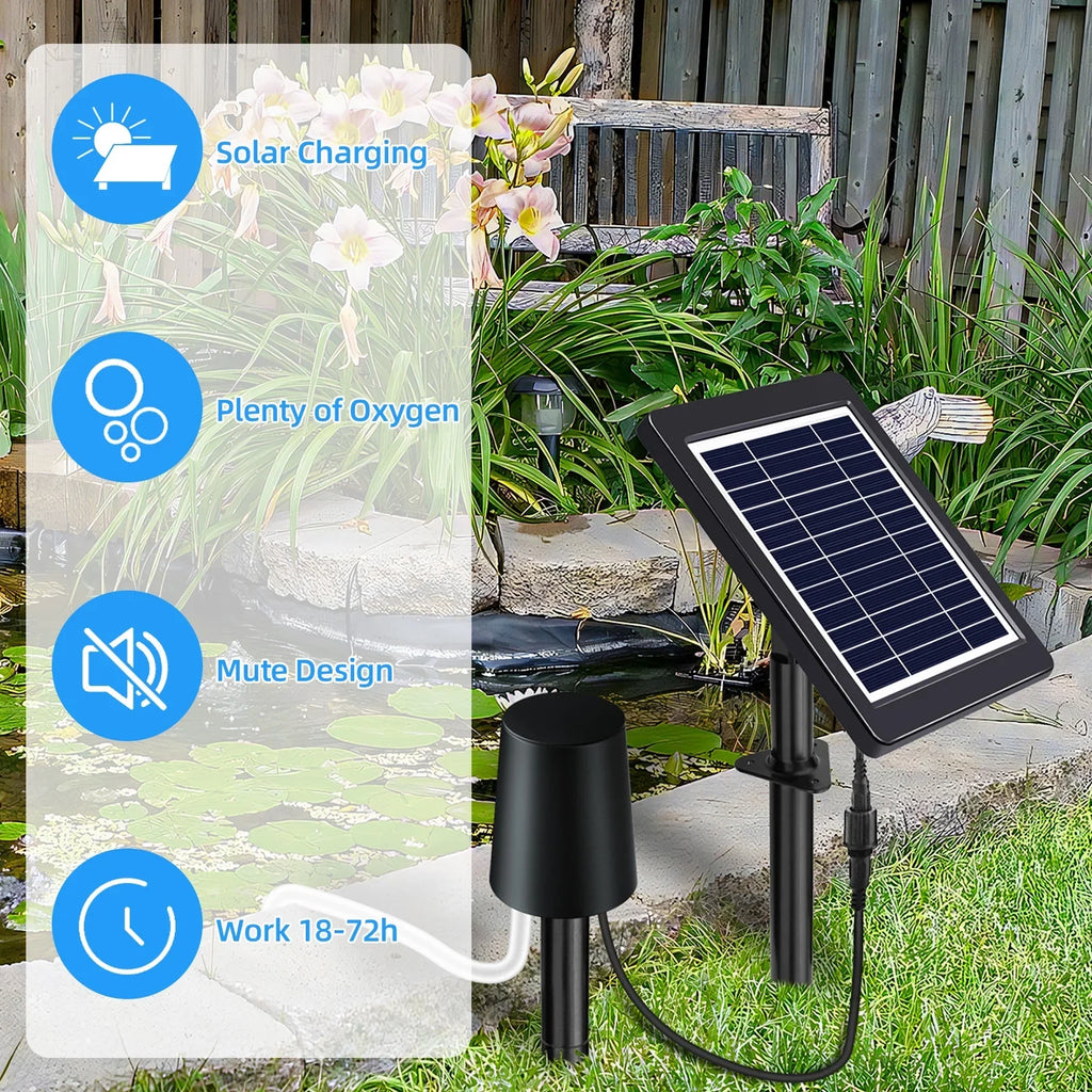Pond moobody classic Perfect Oxygenation Pond Pump, 3 for Fishing Air with in Modes Aerator Stock 4W, Hydroponics Solar Powered