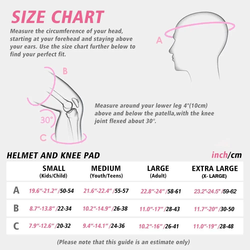 Protective Skating, Elbow Cycling Toddler Pink Gear Knee Pad Small S Bike, Guard Skateboard, Wrist Helmet Youth Set Pad Kids for for Helmet, Adult, SPOFINE Bike