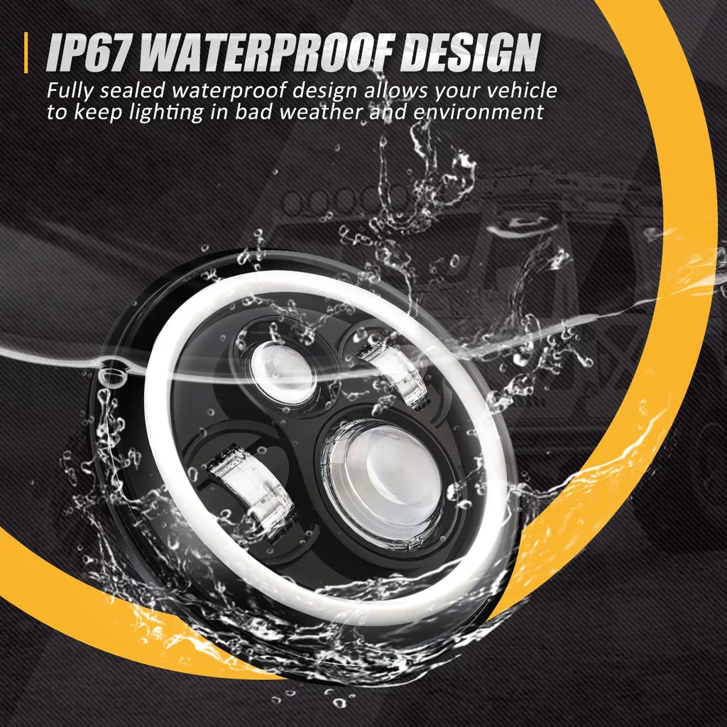 NVL-HL-001H Black For JK DRL 1997 Jeep Wrangler/Wrangler Headlights special edition LJ 7 14 Housing inches NUVISION to 2018 CJ LED Projector 2Pcs Nuvision LIGHTING 13 Halo TJ