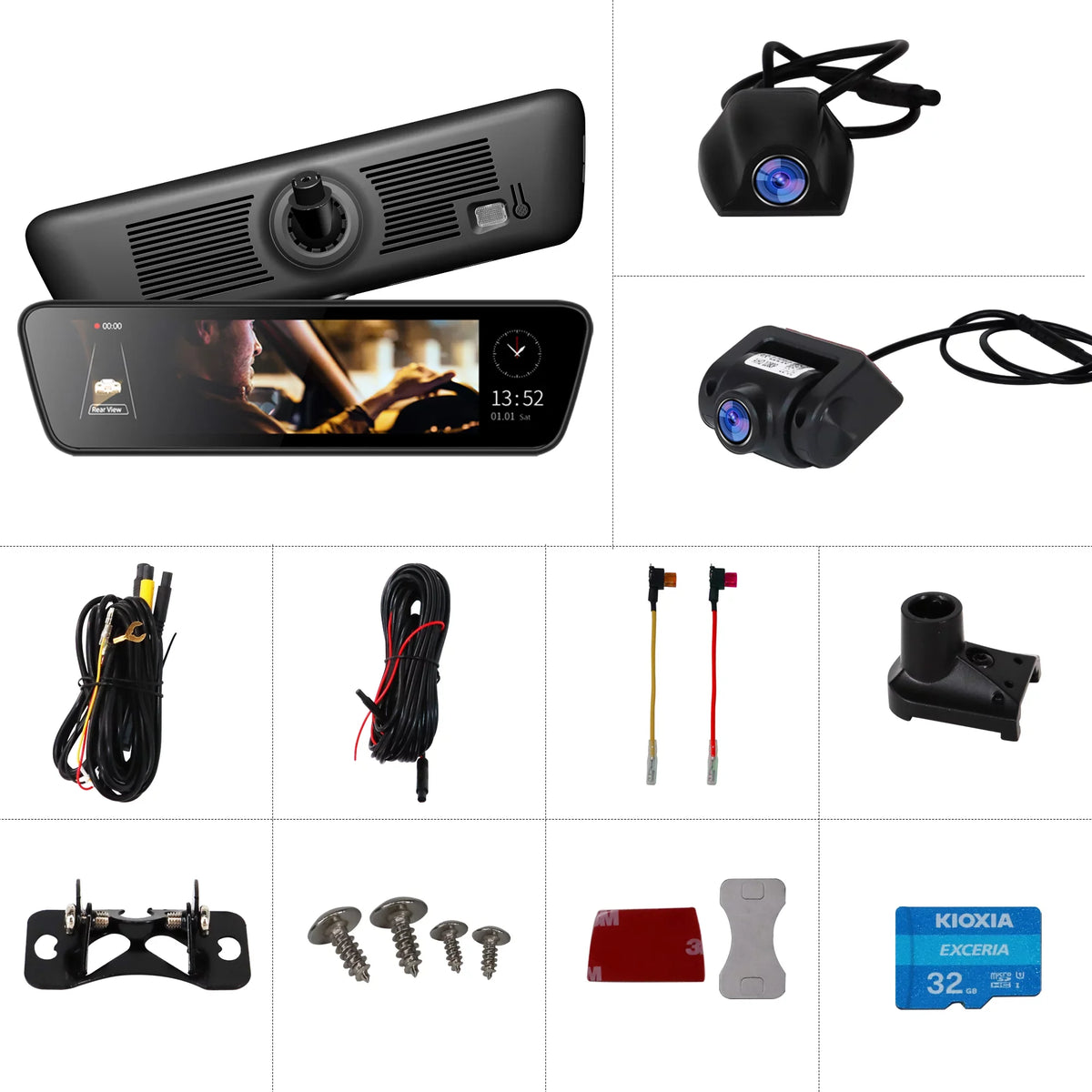 Streaming View Cameras Front inch 9.35 View Back Rear Rear Car Camera Dash HD Dual Smart 1080P Touchscreen Full Camera Mirror Truck