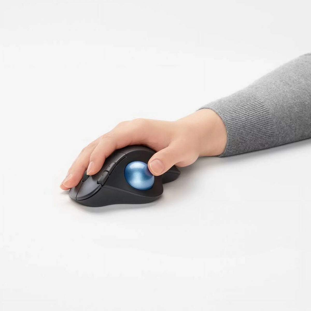 Ergonomic Trackball Black Thumb Tracking, Logitech Wireless Mouse, Control, Easy Smooth