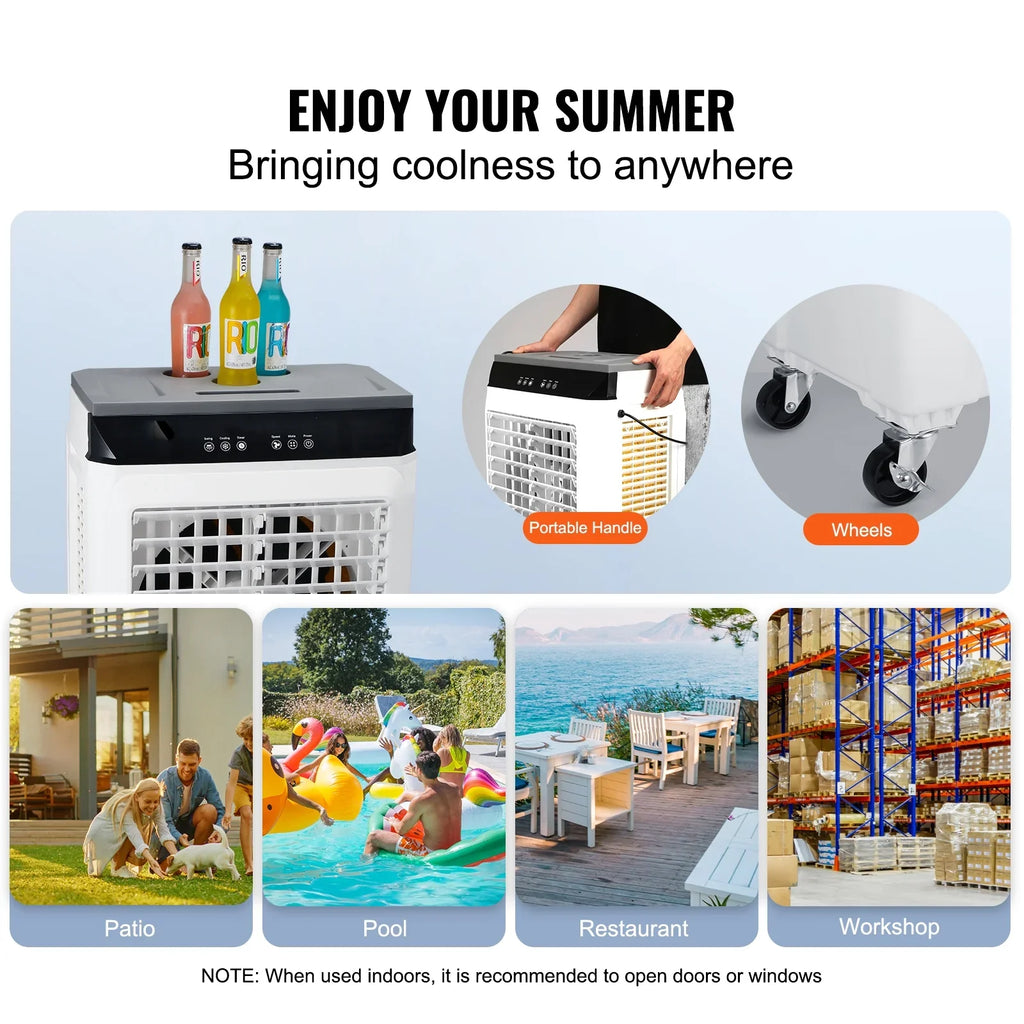 Timer 7 Swamp 2100 Cooler 3-in-1 Humidifier 12h SKYSHALO Gal Evaporative Cooler Air CFM