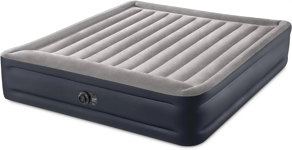 Pump, Air Raised Pillow Mattress King-Sized Air Firm Deluxe Inflatable with Portable Up trendy Internal Built-in Bed Blow