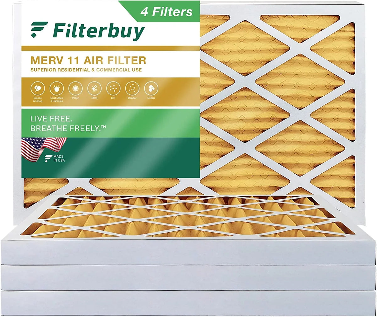 Furnace AC 12x30x2 11 Filters (4-Pack) Pleated HVAC MERV Air Filterbuy