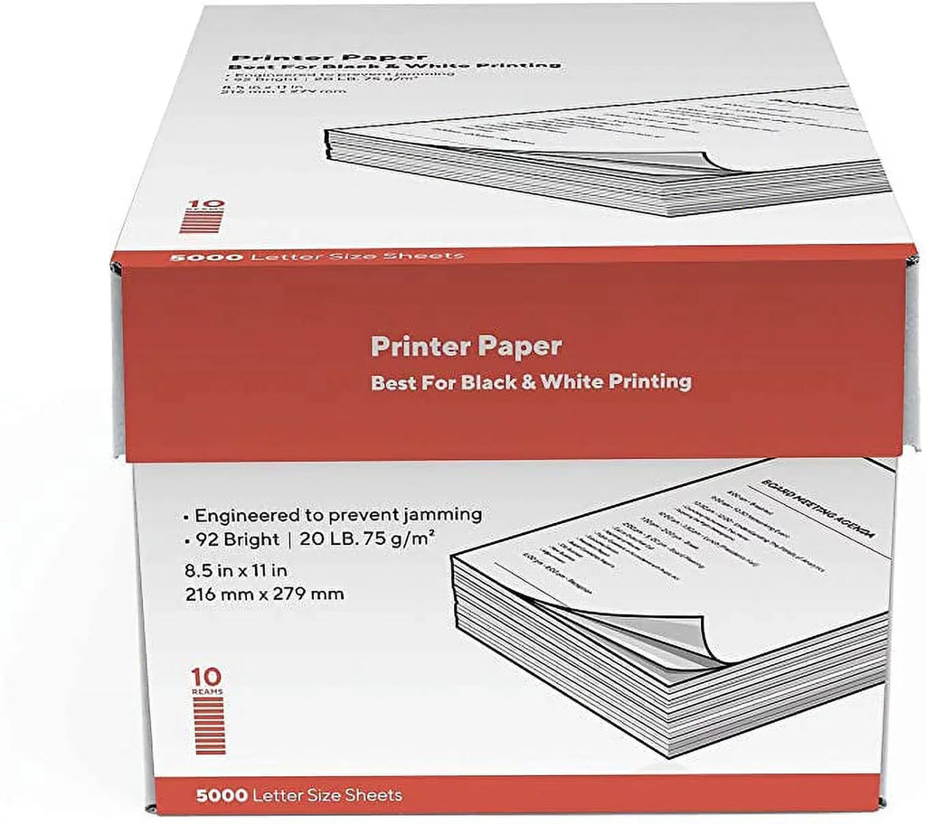10 Brightness Paper Printer 92 Reams/Carton lbs. 135848 11" 8.5" 20 x MyOfficeInnovations 500/Ream