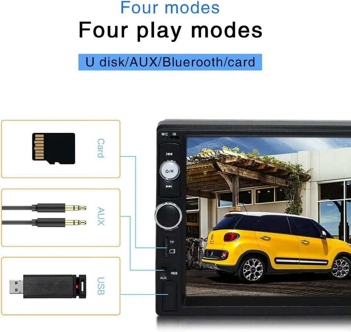 HD Bluetooth View Mirror Rear Car 2 7 Camera/ MP5 player Link /AUX Car radio /TF Screen Audio with /Video /FM Stereo /USB car Inch MP4 DIN /Car Touch