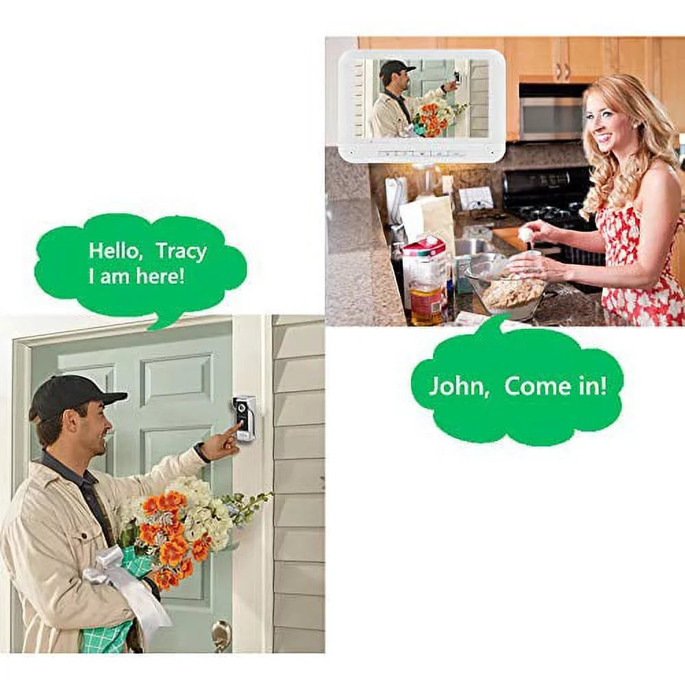 System, Home AMOCAM Intercom, Monitor high quality Camera Night Vision Surveillance Wired 7 Intercom Video Monitoring, Video Inches Door Kit, Intercom Door Unlock, for IR Phone Video Doorbell Dual-Way Support