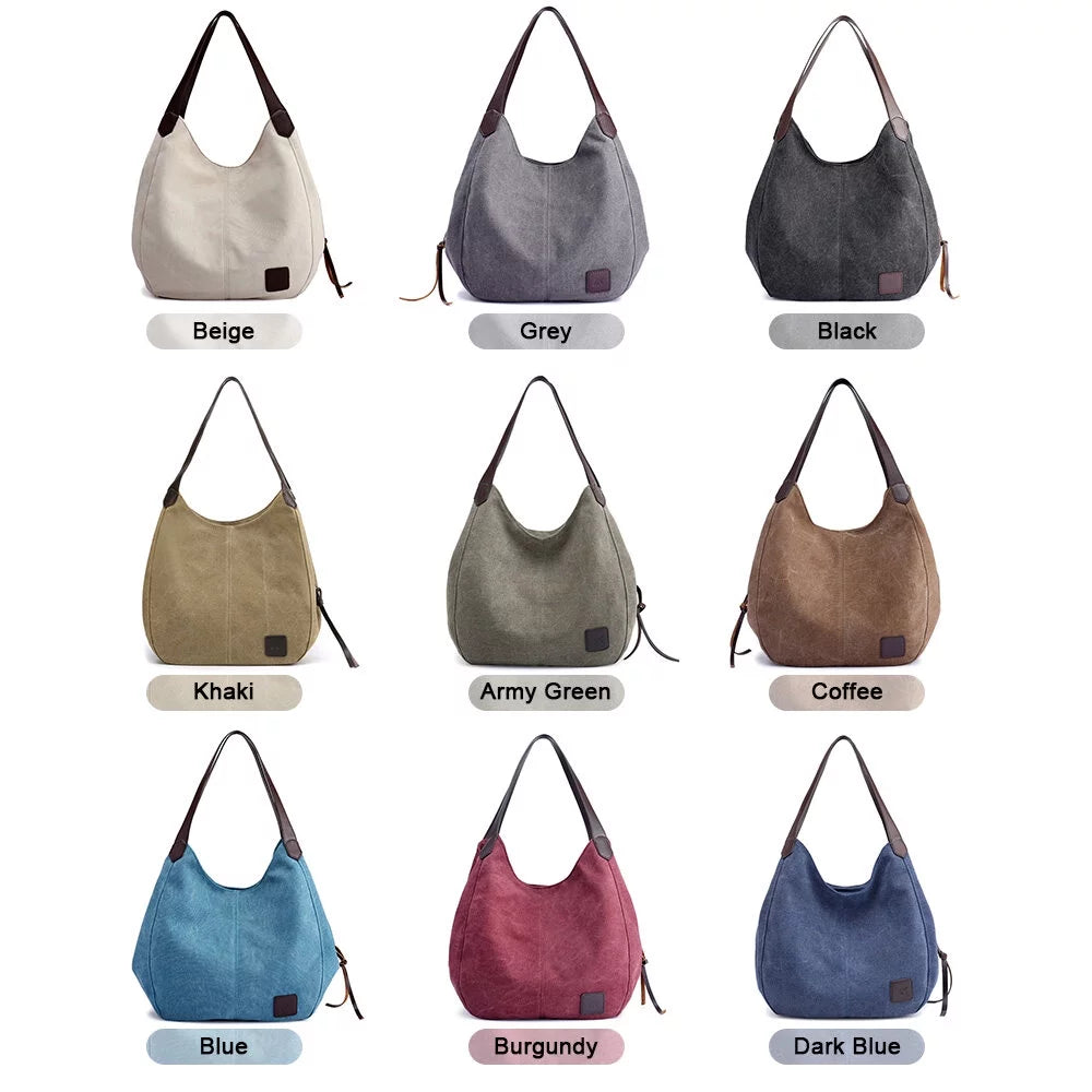 Totes Canvas MIXFEER Women Shoulder Hobo classic Bag Vintage Bags Handbag Multi-pockets