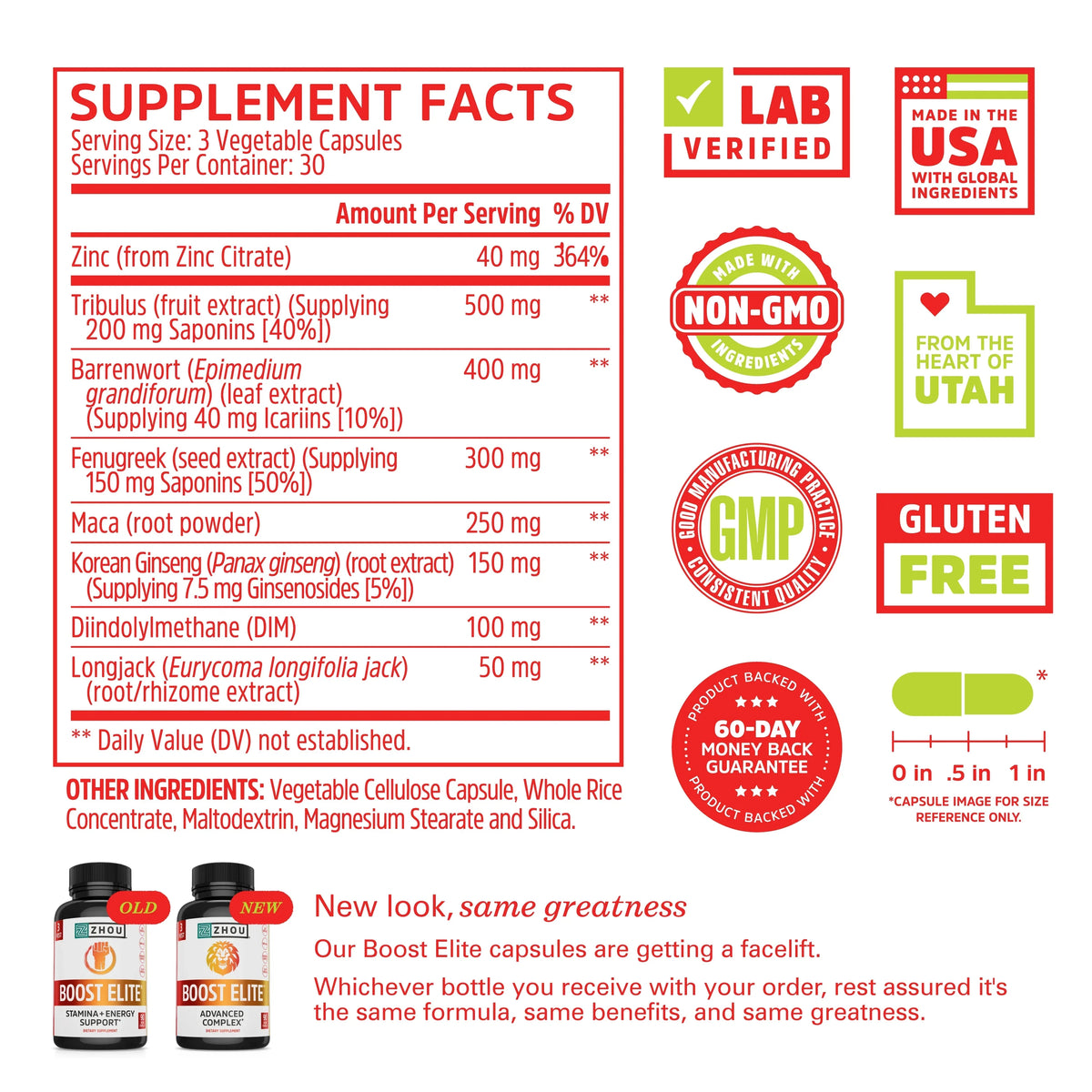 | Caps Zhou 90 & Booster | to BOOST Test Increase Energy ELITE 30 Veggie Servings, Formulated T-Levels