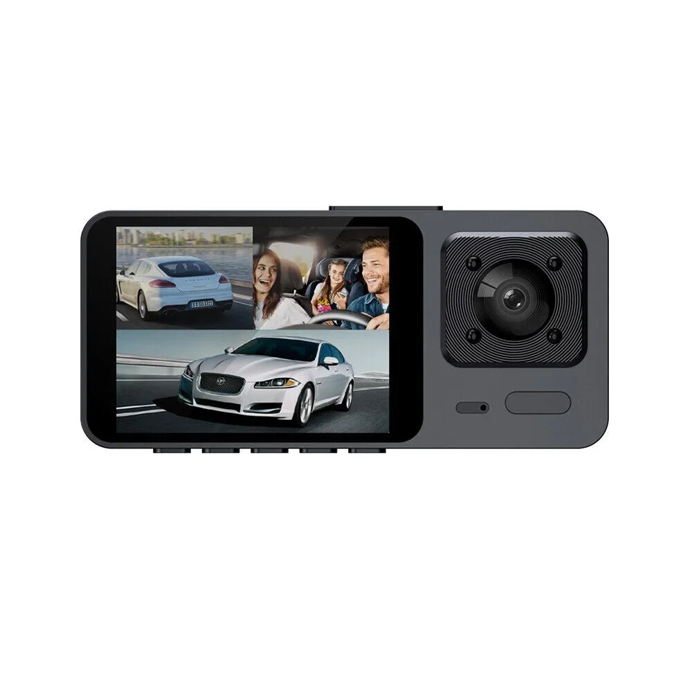1080P high quality Video Recorder Front/Rear/Inside Lens 3 Cam HD Car Dual G-sensor Dash JLLOM Lens Camera