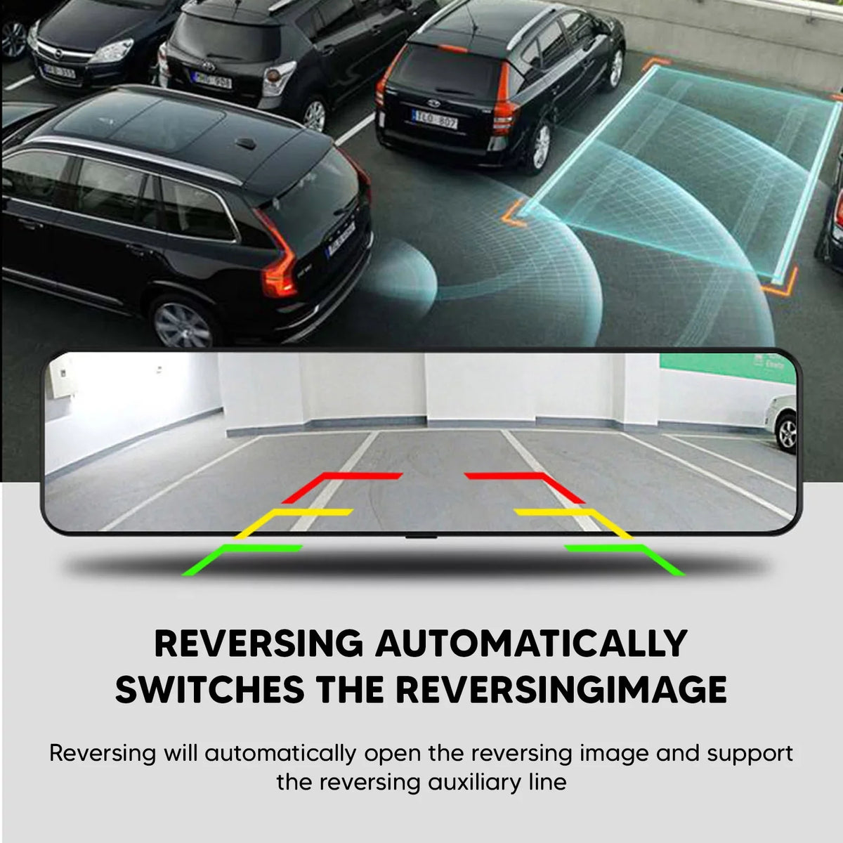 12" Reversing Dual Camera Parking high quality Rear Camera and Cam Dash Monitoring, Vision, Mirror Car Night Front Super Backup 4K Assistance