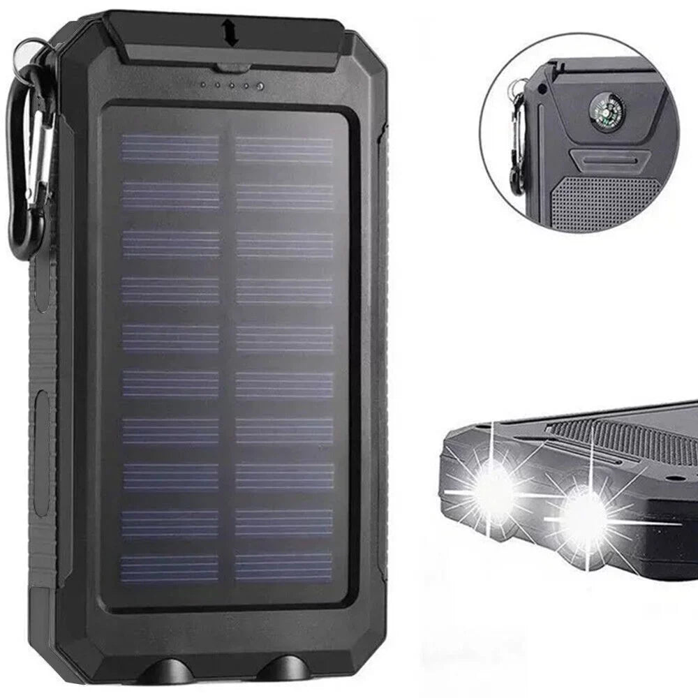US Battery Charger 2023 Solar External Bank 9000000mAh Waterproof Power Portable
