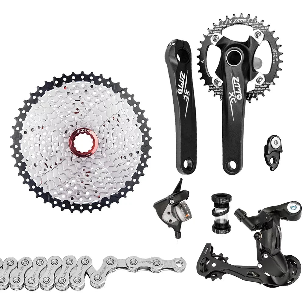 Smooth Speed MTB - Shifter Crankset MTB Flywheel Bike Speed Shifting Precise 1x10 10 Cassette 11-50T Derailleurs Chain Groupset Nebublu for and Mountain Bike