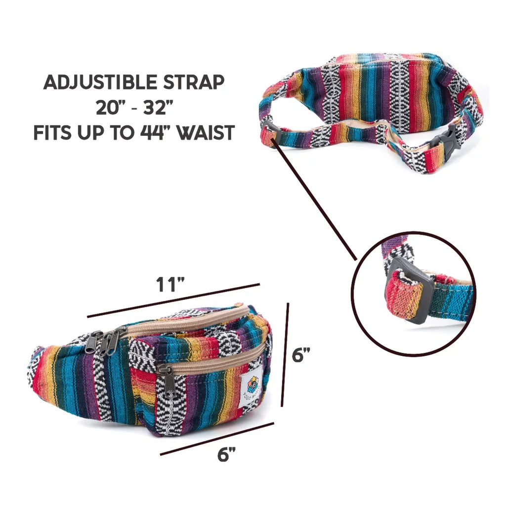 Fanny Strap Hippie Women Running Crossbody Pack Pack Workout Colorful Waist for Festival for Boho with Men Lightweight Fanny Hiking special edition Pack Belt Adjustable Bag Canvas
