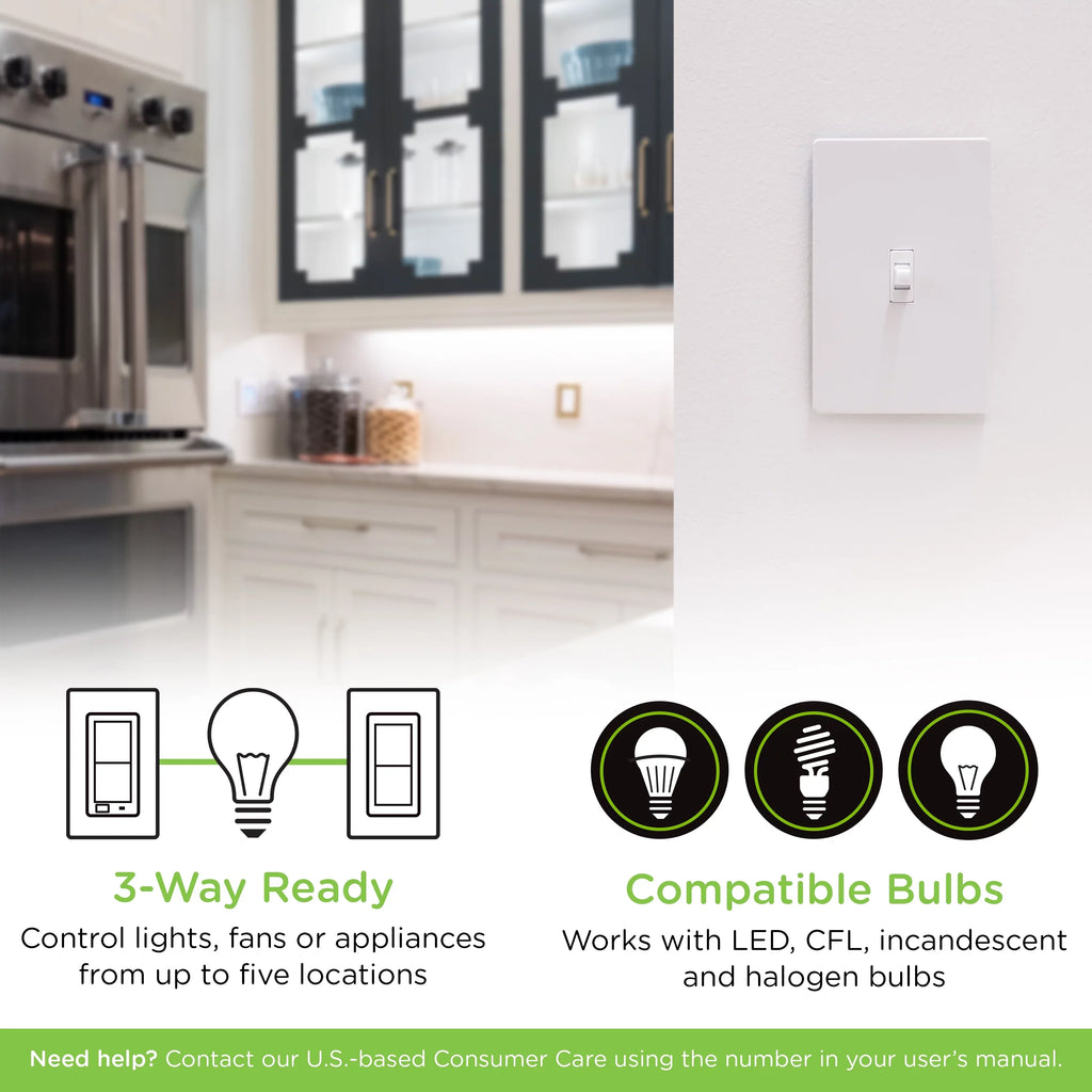 Required, Switch, Toggle Enbrighten Plus Light Smart Z-Wave White Z-Wave Hub 46202,